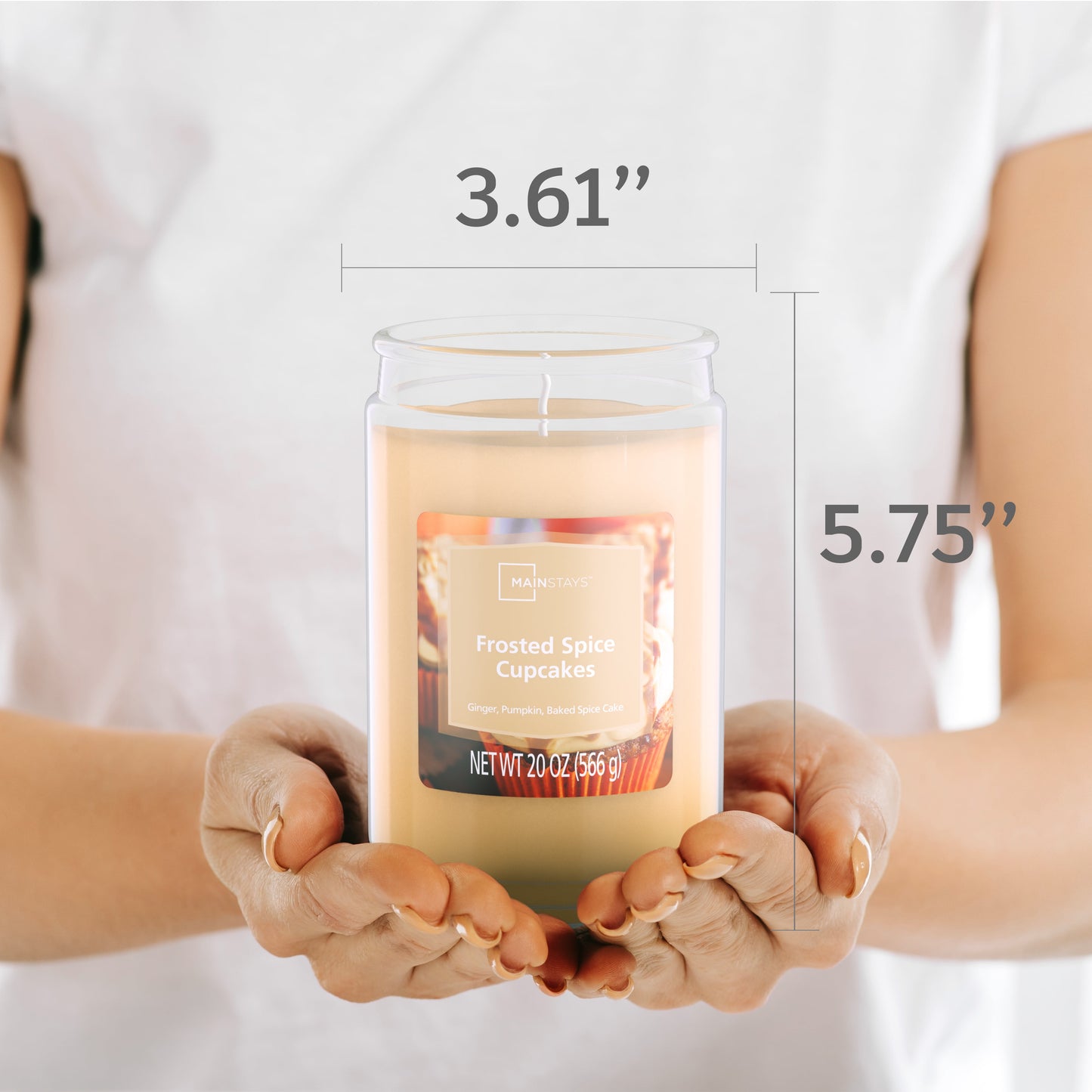Frosted Spice Cupcakes Scented Single-Wick Glass Jar Candle, 20Oz